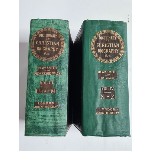 213 - 2x Victorian books: Dictionary Of Christian Biography Volume 3 & 4 1887. Books are intact but with s... 