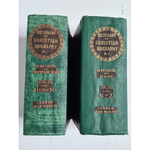 213 - 2x Victorian books: Dictionary Of Christian Biography Volume 3 & 4 1887. Books are intact but with s... 