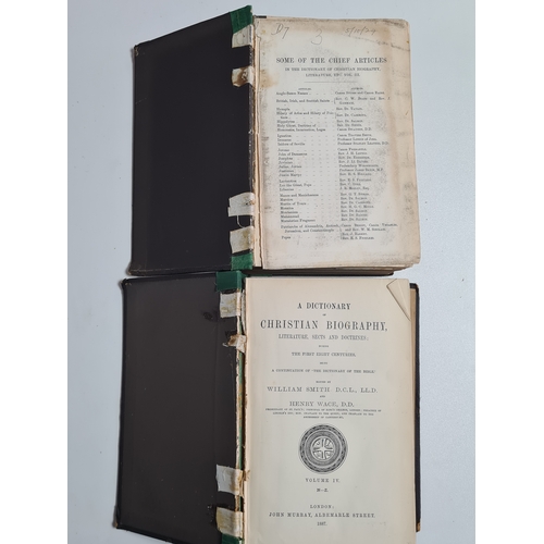 213 - 2x Victorian books: Dictionary Of Christian Biography Volume 3 & 4 1887. Books are intact but with s... 