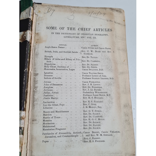 213 - 2x Victorian books: Dictionary Of Christian Biography Volume 3 & 4 1887. Books are intact but with s... 