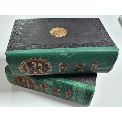 213 - 2x Victorian books: Dictionary Of Christian Biography Volume 3 & 4 1887. Books are intact but with s... 