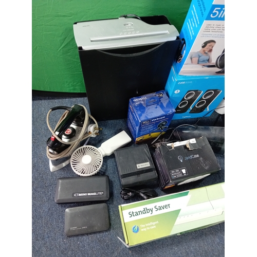 4 - Assortment Of Electrical Goods Including Logitech Speakers, Optimum Headphones, Paper Shredder & Mor... 