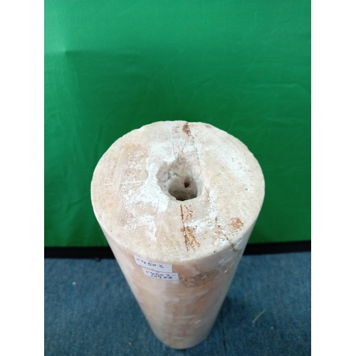 18 - Large Onyx Pink/Orange Pillar Heavy Stand. H 39cm x W 10cm