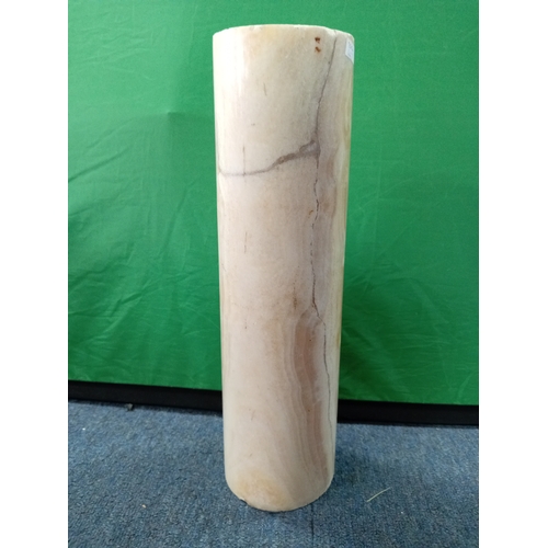 18 - Large Onyx Pink/Orange Pillar Heavy Stand. H 39cm x W 10cm
