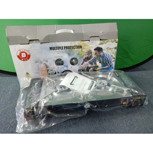 20 - A double burner camping Gas Stove
