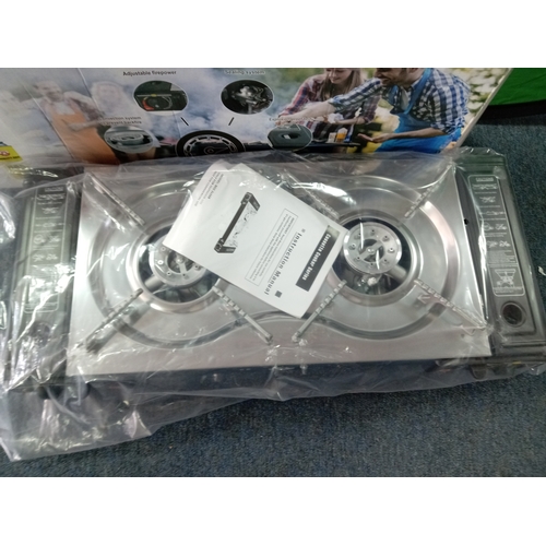 20 - A double burner camping Gas Stove