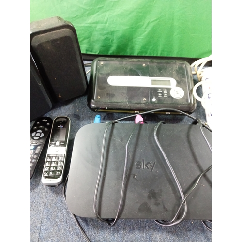 22 - Job Lot Of Electrical Items Including Sky Box, CD Micro System, Speakers & More