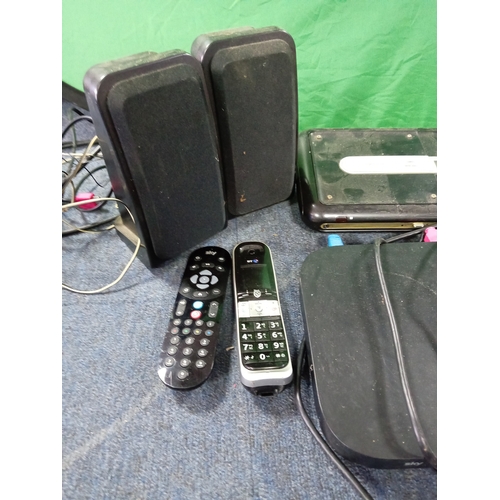 22 - Job Lot Of Electrical Items Including Sky Box, CD Micro System, Speakers & More