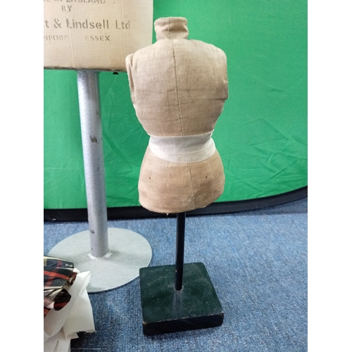 25 - Vintage Kennett & Lindsell Ltd Sewing Mannequin & An Antique Straw Mini Mannequin