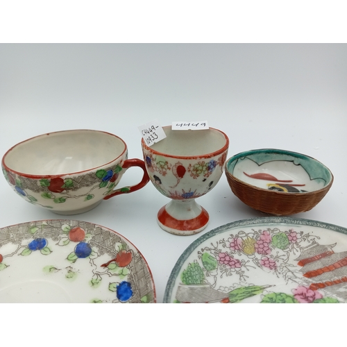 30 - Vintage Delicate Hand Painted oriental Decorative Porcelain Cups & Saucers