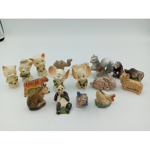 35 - Assortment Of Small Decorative Ceramic Animal Figures to include Victorian and Wade whimsies too