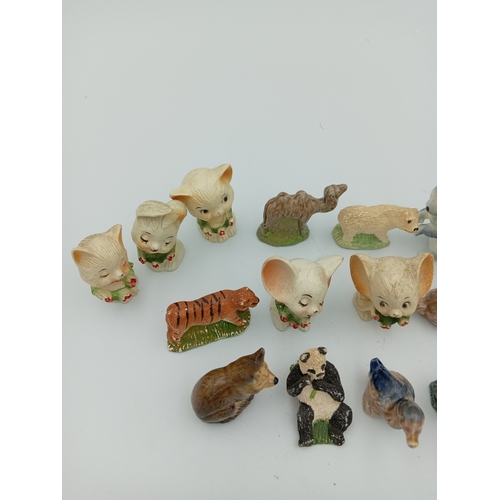 35 - Assortment Of Small Decorative Ceramic Animal Figures to include Victorian and Wade whimsies too