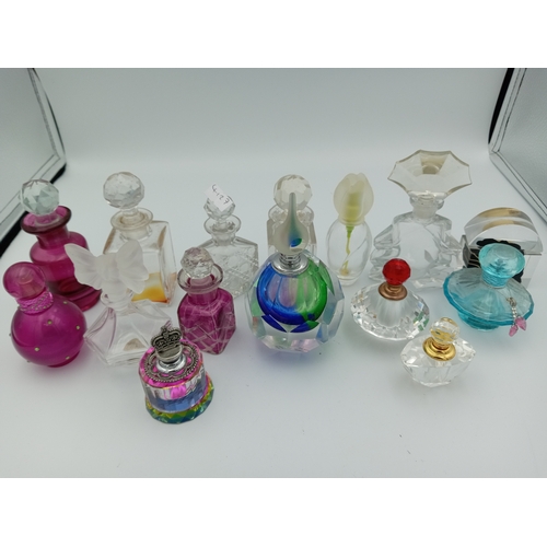 239 - Assortment Of 15 Mainly Clear Glass Women's Perfume Bottles