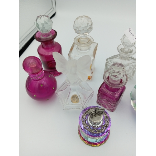239 - Assortment Of 15 Mainly Clear Glass Women's Perfume Bottles