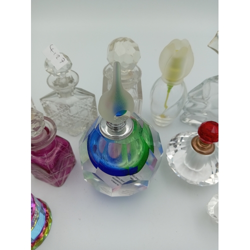 239 - Assortment Of 15 Mainly Clear Glass Women's Perfume Bottles
