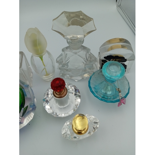 239 - Assortment Of 15 Mainly Clear Glass Women's Perfume Bottles
