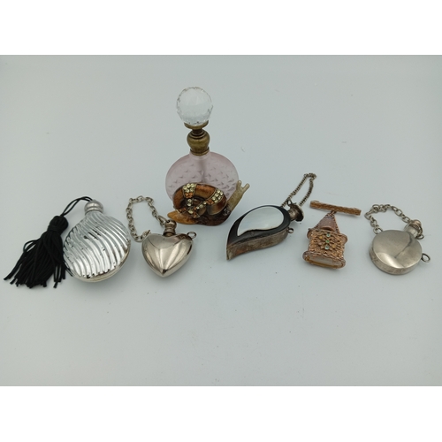 235 - Assortment Of Vintage Perfume Bottles Including A 1930's Scent Bottle Brooch