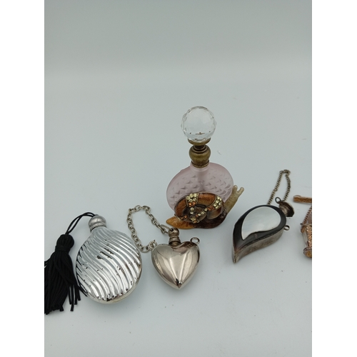 235 - Assortment Of Vintage Perfume Bottles Including A 1930's Scent Bottle Brooch