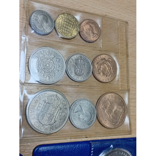351 - A collection of uncirculated decimal and new pence coins in sleeves and cases.