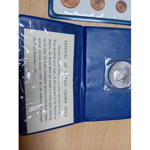 351 - A collection of uncirculated decimal and new pence coins in sleeves and cases.