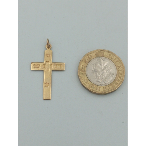356 - A hallmarked 375 9ct Gold Cross hallmarked Birmingham