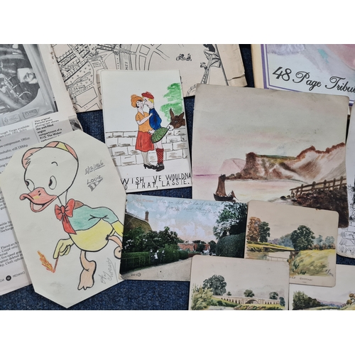 44 - A collection of Ephemara to include music score sheets, a Newspaper special on Princess Diana, postc... 
