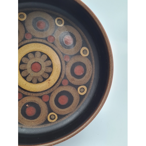 53 - 2 pieces of Denby Arabesque stoneware to include a lidded handled soup dish and a fruit/ salad bowl.