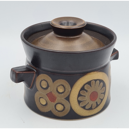 53 - 2 pieces of Denby Arabesque stoneware to include a lidded handled soup dish and a fruit/ salad bowl.