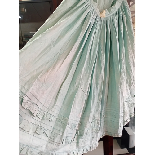 215 - An Antique Victorian skirt with black lace work and bows
