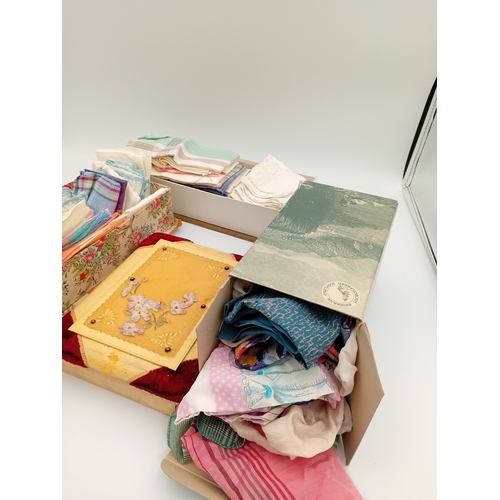 217 - A large quantity of vintage linen handkerchiefs from the 1930,s / 1940's. APX 70