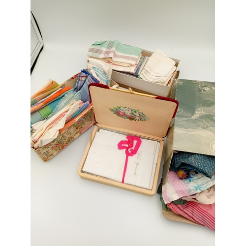 217 - A large quantity of vintage linen handkerchiefs from the 1930,s / 1940's. APX 70