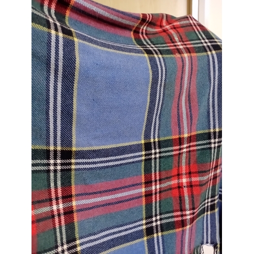218 - A large vintage Scottish all wool Swando woollen blanket shawl a few tassels missing around the edge... 