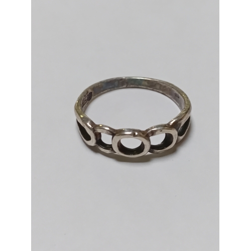 364 - A trio of silver rings. Two are stamped 925.