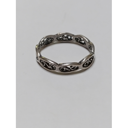 364 - A trio of silver rings. Two are stamped 925.