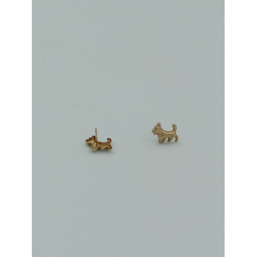 342 - A pair of 9ct Gold Scottie dog earrings.