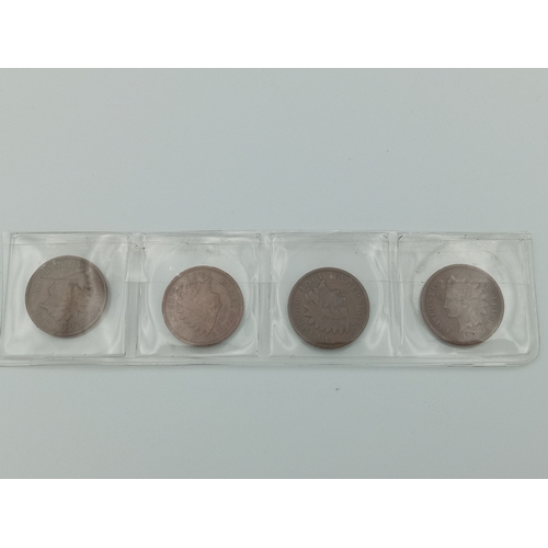 375 - 4x USA Indian Head Cents Very Collectable Super Conditions, 1903, 04, 05, 07