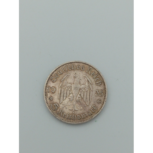385 - 1935 Germany 5 Marks .900 Silver Potsdam Church, Berlin Mint.