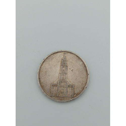 385 - 1935 Germany 5 Marks .900 Silver Potsdam Church, Berlin Mint.