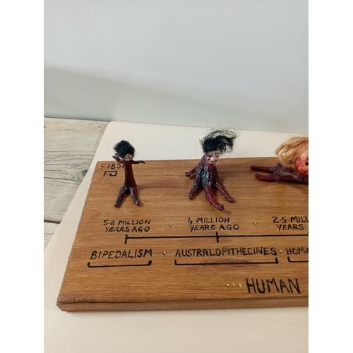 6 - The 'Evolution' of man with a twist by sculpture by W. Hudson.