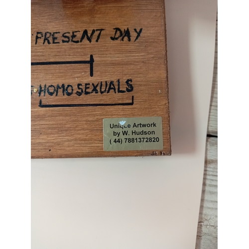 6 - The 'Evolution' of man with a twist by sculpture by W. Hudson.