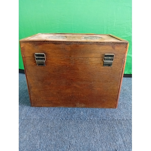 13 - A Chinese style chest & 5 cameras, a camera flash unit & palm personal digital assistant inside (H 2... 