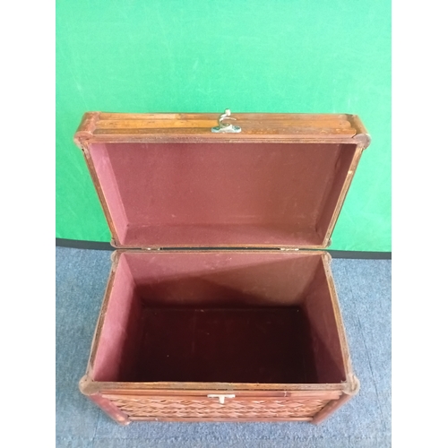 13 - A Chinese style chest & 5 cameras, a camera flash unit & palm personal digital assistant inside (H 2... 