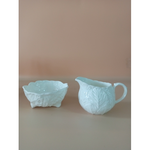 18 - WedgeWood bone China tea set + Coalport oil cruet and sugar bowls