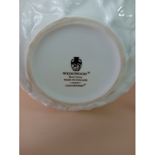 18 - WedgeWood bone China tea set + Coalport oil cruet and sugar bowls