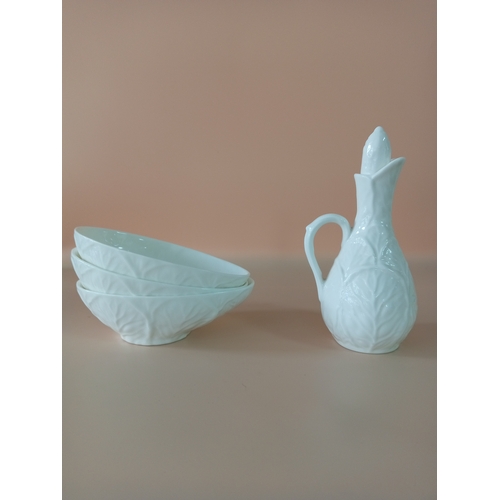 18 - WedgeWood bone China tea set + Coalport oil cruet and sugar bowls