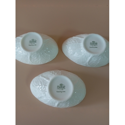 18 - WedgeWood bone China tea set + Coalport oil cruet and sugar bowls