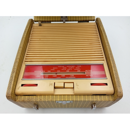 20 - Vintage EKCO BT333 Transistor Portable 1950's Yellow Radio