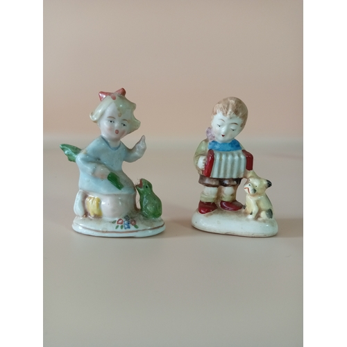23 - Hummel ceramic figures, 4 kids playing with animals and 2 playing with instruments, made in occupied... 