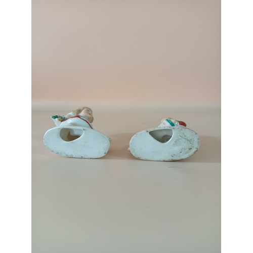 23 - Hummel ceramic figures, 4 kids playing with animals and 2 playing with instruments, made in occupied... 