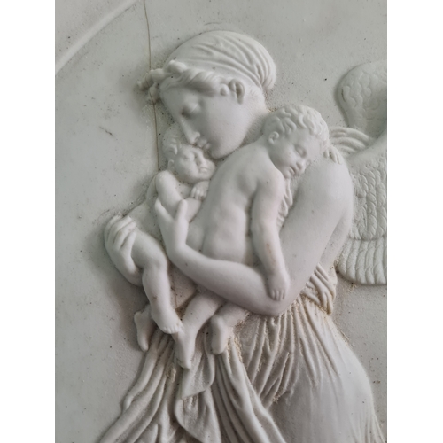 60 - 19th Century Eneret B & C (Bing & Grøndahl) Parian plaque in wooden frame with classical Bisque reli... 